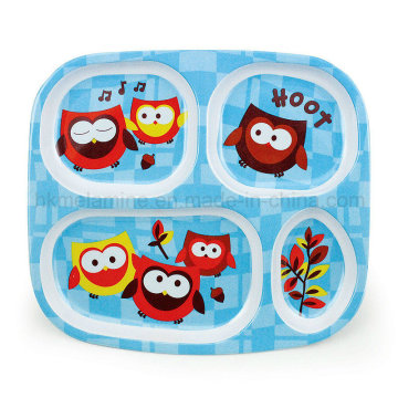 Hot Sale Melamine Kids Compartment Meal Tray (TR2126)